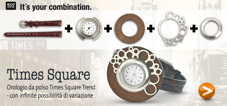 Rico Times Square - Orologio da polso Times Square Trend - con infinite possibilit� di variazione - It's your combination