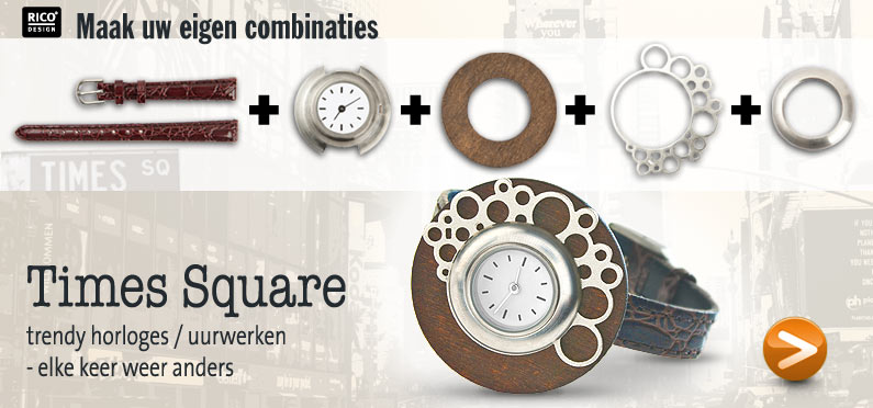 Rico Times Square - Times Square trendy horloges / uurwerken - elke keer weer anders - Maak uw eigen combinaties